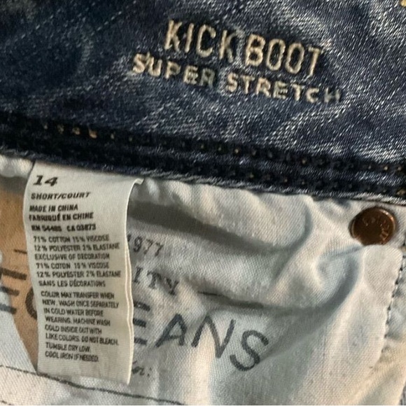 American Eagle Women's Kick Boot Super Stretch Bootcut Blue Jeans Size 14 - Picture 8 of 10